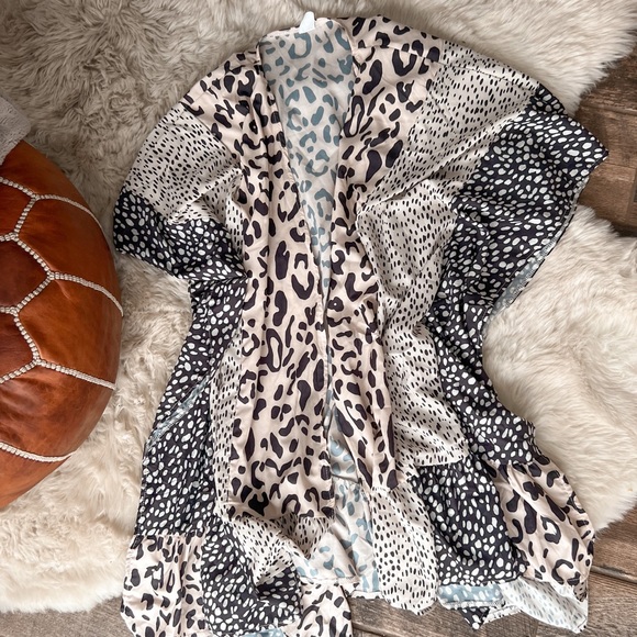 Patchwork/ mixed media silky duster/ beach cover up - Picture 3 of 3